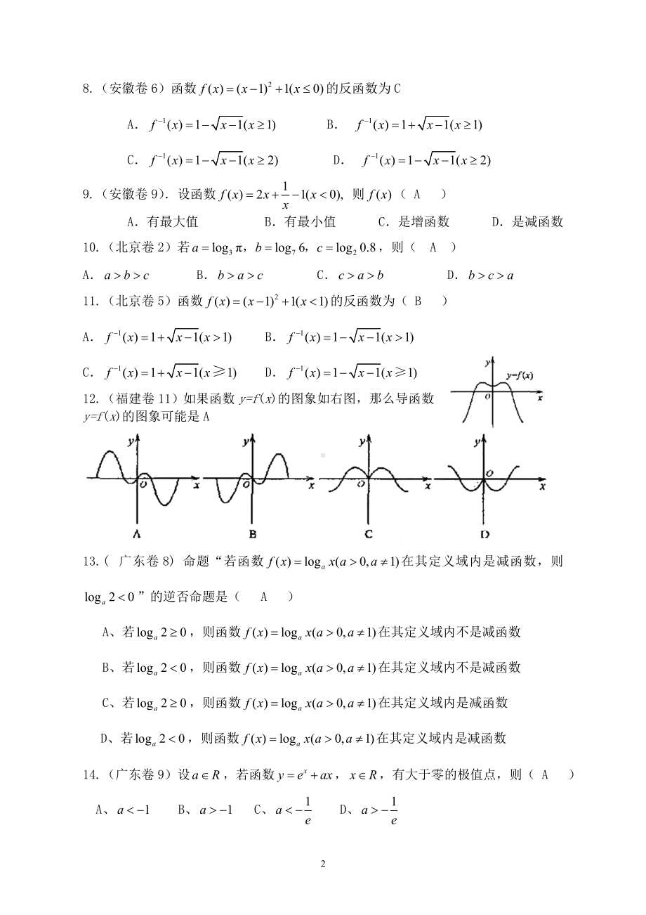 高考数学试题分类汇编[函数与导数]参考模板范本.doc_第2页