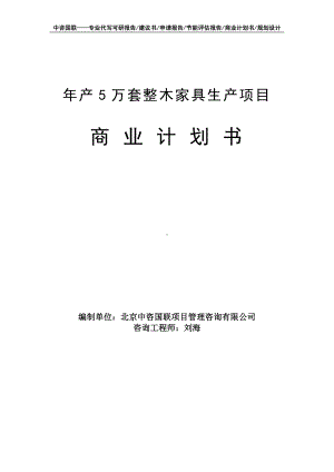 年产5万套整木家具生产项目商业计划书写作模板-融资招商.doc