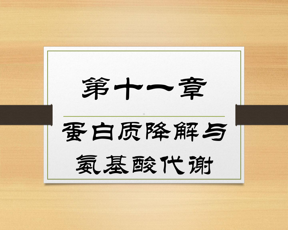 生物化学简明教程十一蛋白质降解与氨基酸代谢课件.ppt_第1页