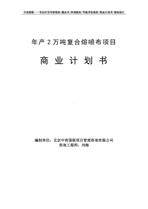 年产2万吨复合熔喷布项目商业计划书写作模板-融资招商.doc