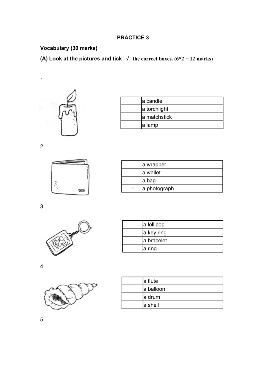 新加坡小学英语试卷一年级PRACTICE-3.doc_第1页