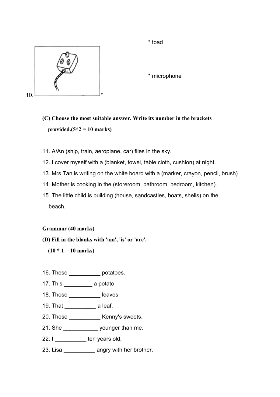 新加坡小学英语试卷一年级PRACTICE-3.doc_第3页