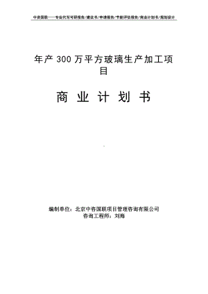 年产300万平方玻璃生产加工项目商业计划书写作模板-融资招商.doc