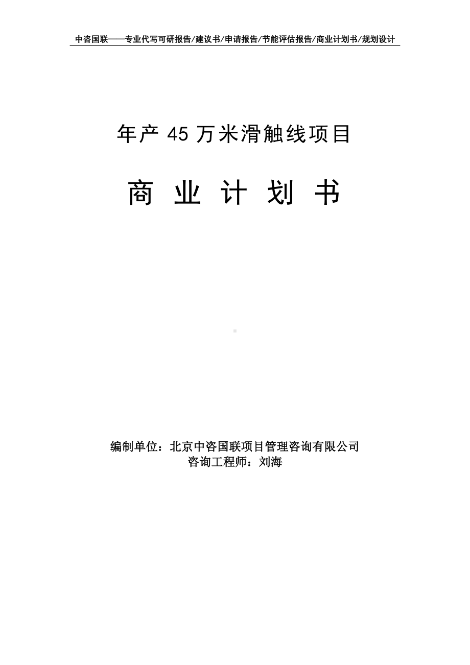 年产45万米滑触线项目商业计划书写作模板-融资招商.doc_第1页