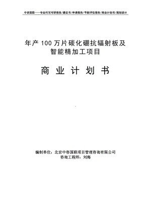 年产100万片碳化硼抗辐射板及智能精加工项目商业计划书写作模板-融资招商.doc