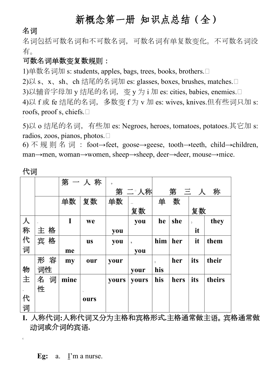 新概念第一册知识点总结讲解.doc_第1页