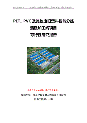 PET、PVC及其他废旧塑料智能分拣清洗加工线项目可行性研究报告写作模板立项备案文件.doc