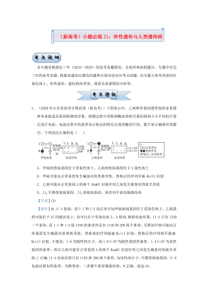 新高考2021届高考生物小题必练11伴性遗传与人类遗传病.doc