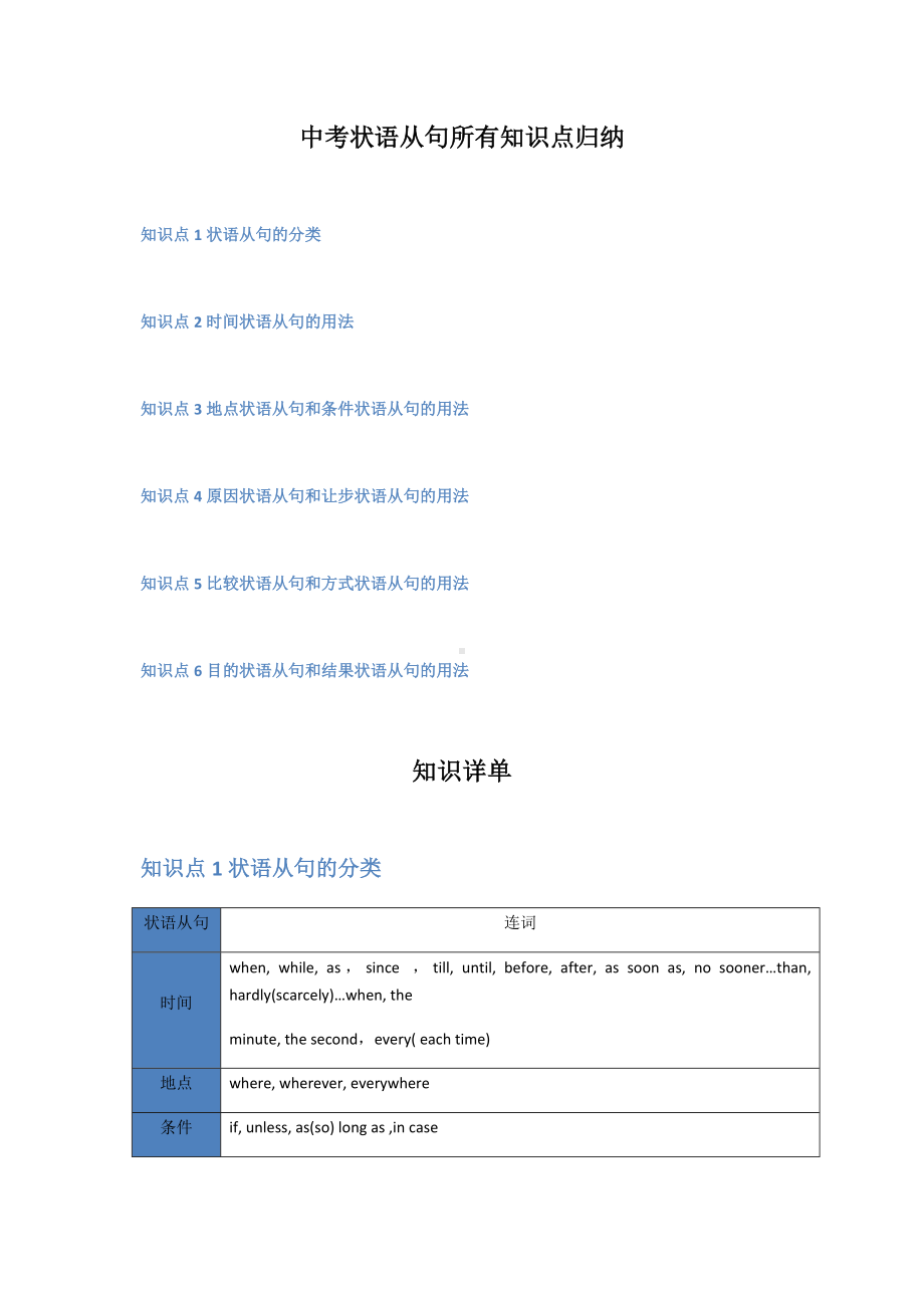 最新中考状语从句所有知识点归纳.docx_第1页