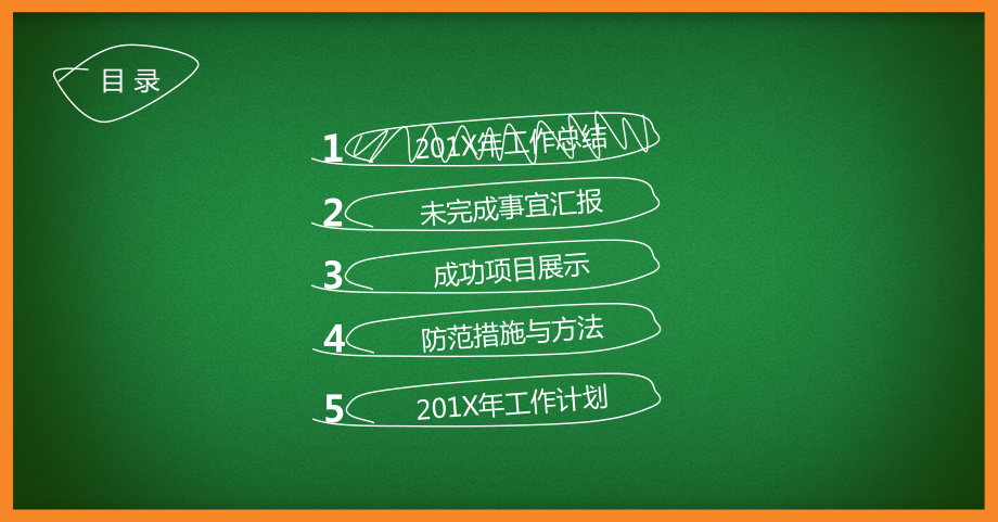 绿色手绘黑板创意年终总结报告模板通用课件.pptx_第2页