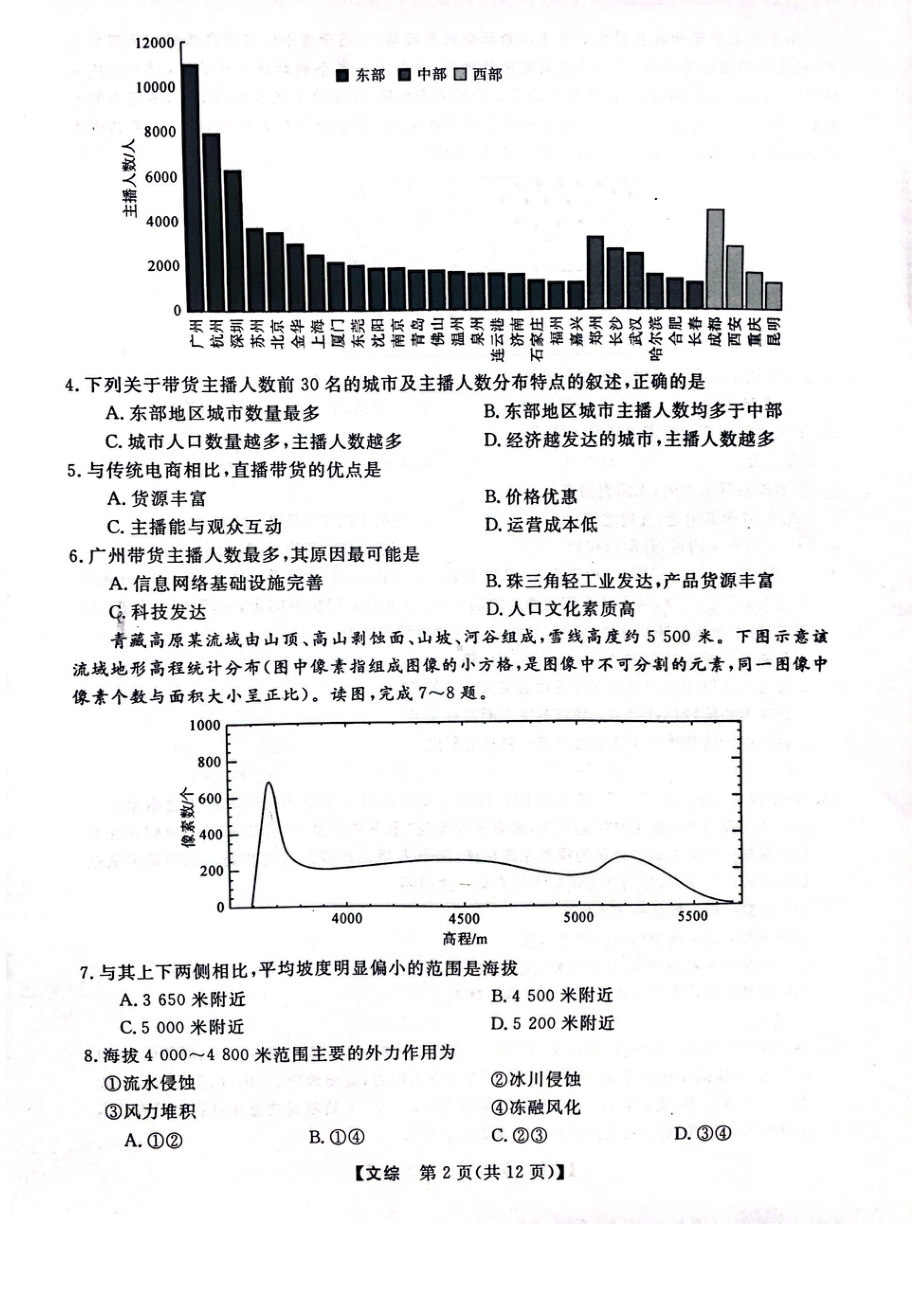 黑龙江省齐齐哈尔市2023届高三第三次模拟文科综合试卷+答案.pdf_第2页