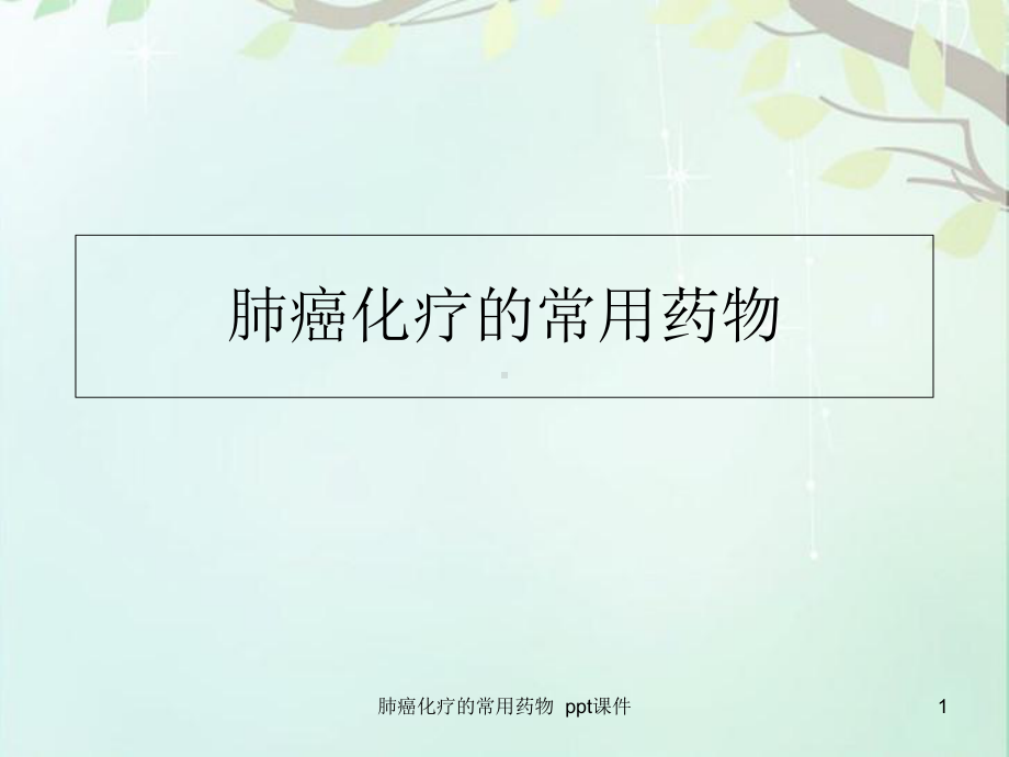 肺癌化疗的常用药物-课件.ppt_第1页