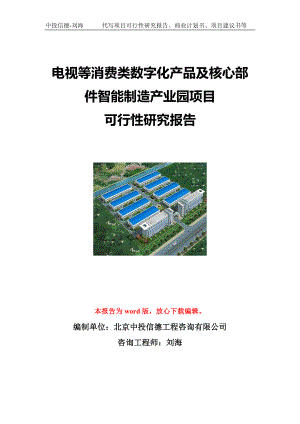 电视等消费类数字化产品及核心部件智能制造产业园项目可行性研究报告写作模板立项备案文件.doc