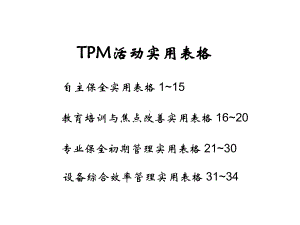 TPM-实用表格 .ppt