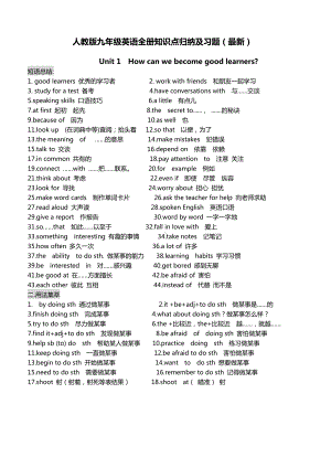 最新人教版九年级英语上册知识点归纳.doc