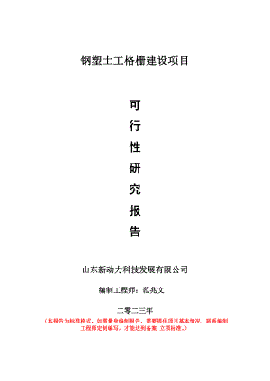 重点项目钢塑土工格栅建设项目可行性研究报告申请立项备案可修改案例.doc