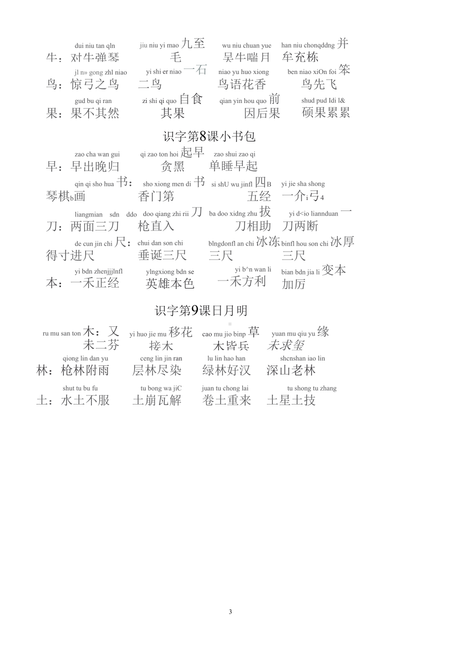 部编版一年级语文上册必须掌握的成语及解释.docx_第3页