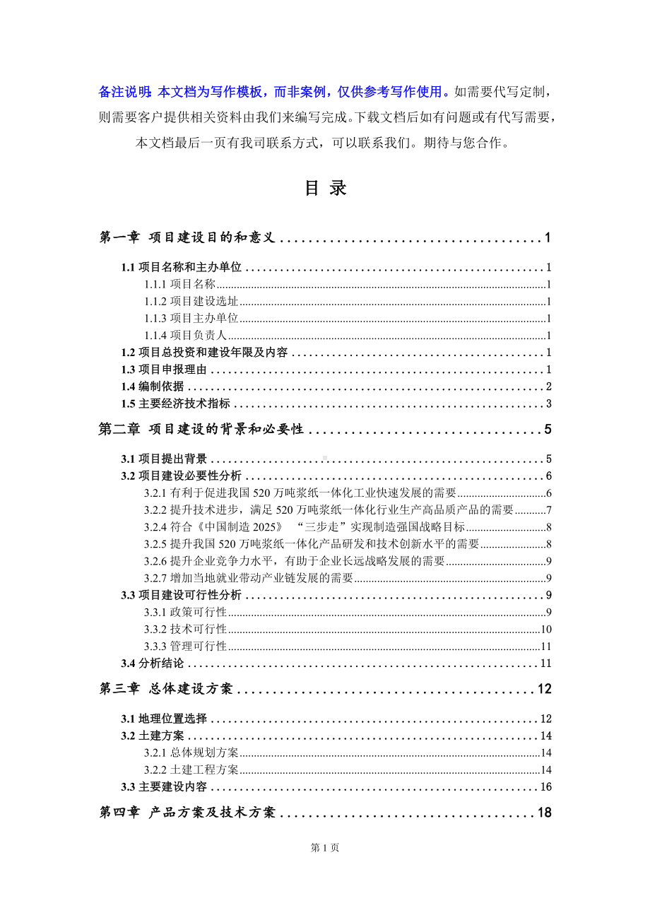 520万吨浆纸一体化项目建议书写作模板.doc_第2页