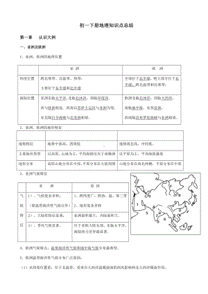 最新初一下册地理知识点总结(简洁实用).docx