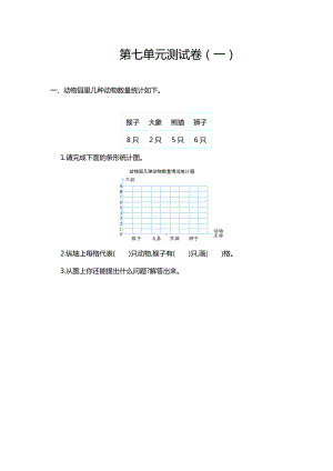 最新人教版四年级数学上册《第七单元测试卷(一)》含答案.doc