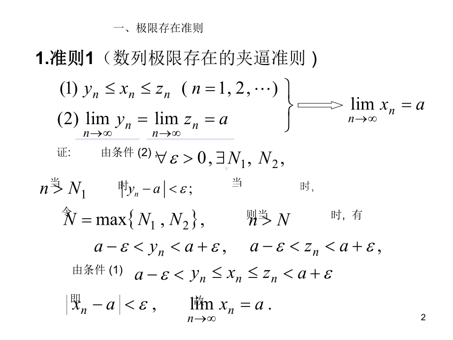 高数第一章极限存在准则-两个重要极限课件.ppt_第2页