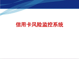 银行信用卡风险监控系统课件.ppt