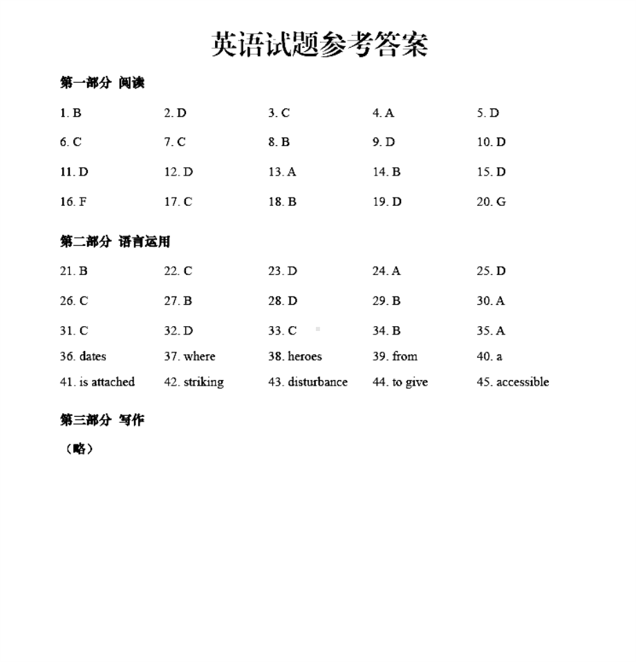 2023届山东省青岛市高三第二次适应性测试 英语答案.pdf_第1页