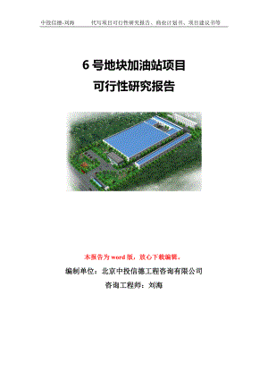 6号地块加油站项目可行性研究报告模板-立项备案.doc