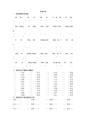 最新统编版语文三年级下册专项复习：词语专项.docx