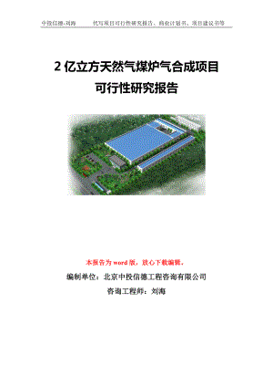 2亿立方天然气煤炉气合成项目可行性研究报告模板-立项备案.doc