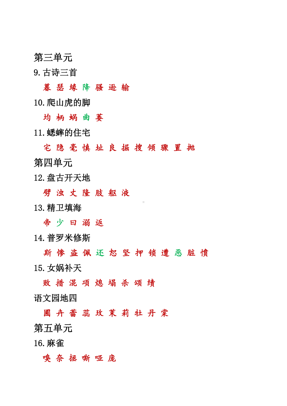 最新部编版四年级上册语文专题复习-课本内生字词汇总.doc_第2页