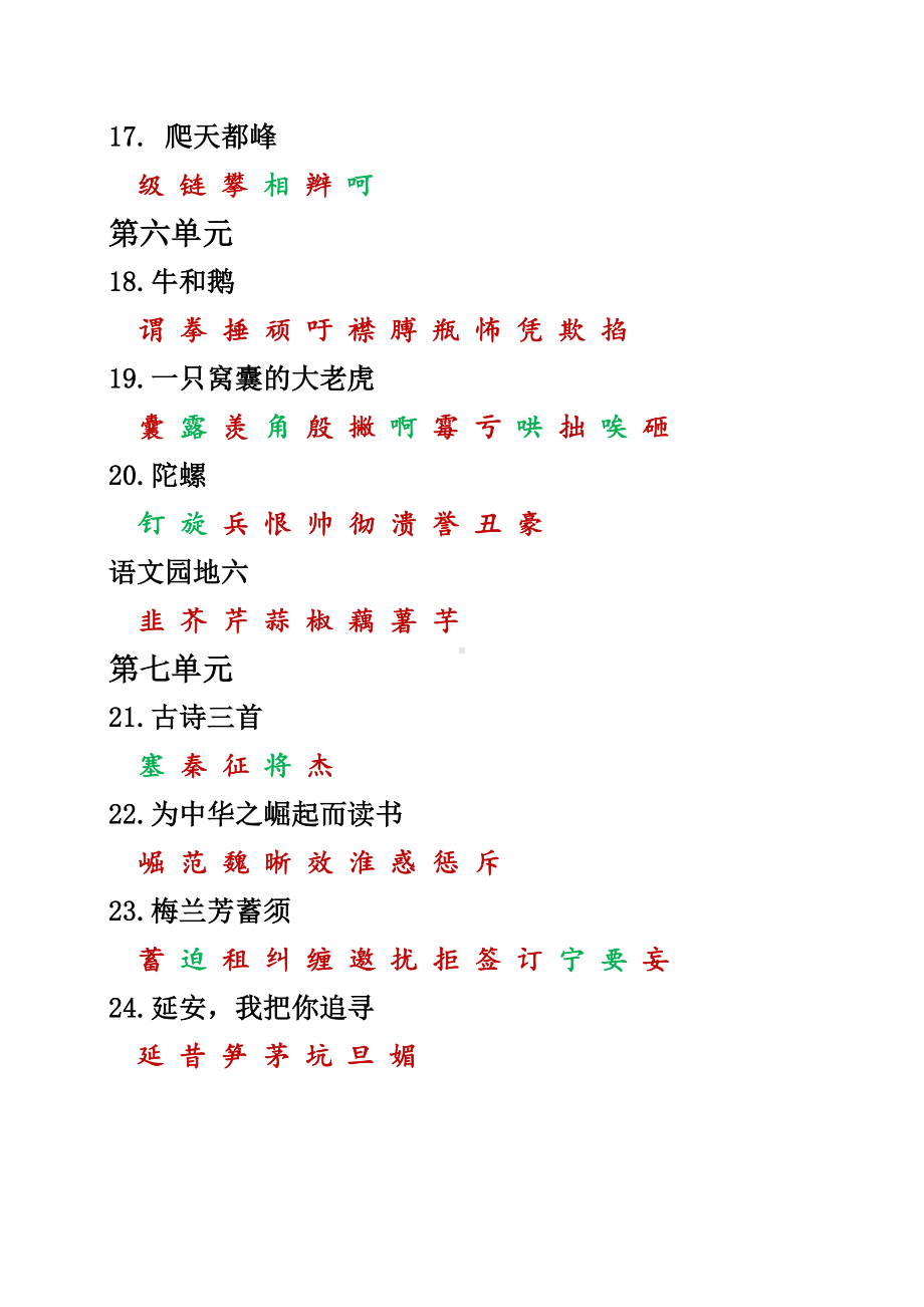 最新部编版四年级上册语文专题复习-课本内生字词汇总.doc_第3页