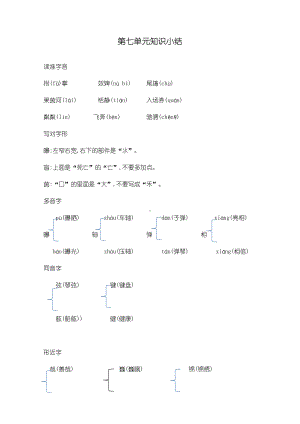 最新部编版六年级语文下册第七单元知识小结.docx