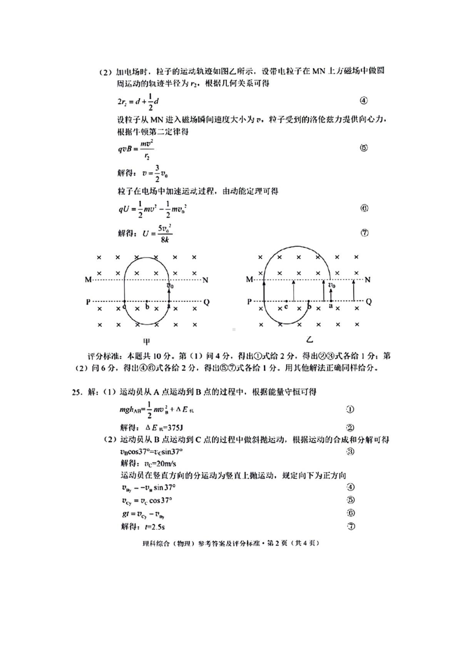 云南省昆明市2023届高三下学期“三诊一模”高考模拟考试 理综答案.pdf_第2页