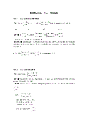 期末复习(四)-二元一次方程组最新修正版.doc