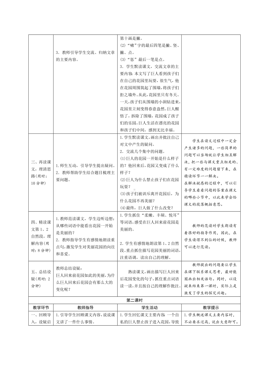 最新部编版小学语文四年级下册-26《巨人的花园》导学案设计.doc_第2页