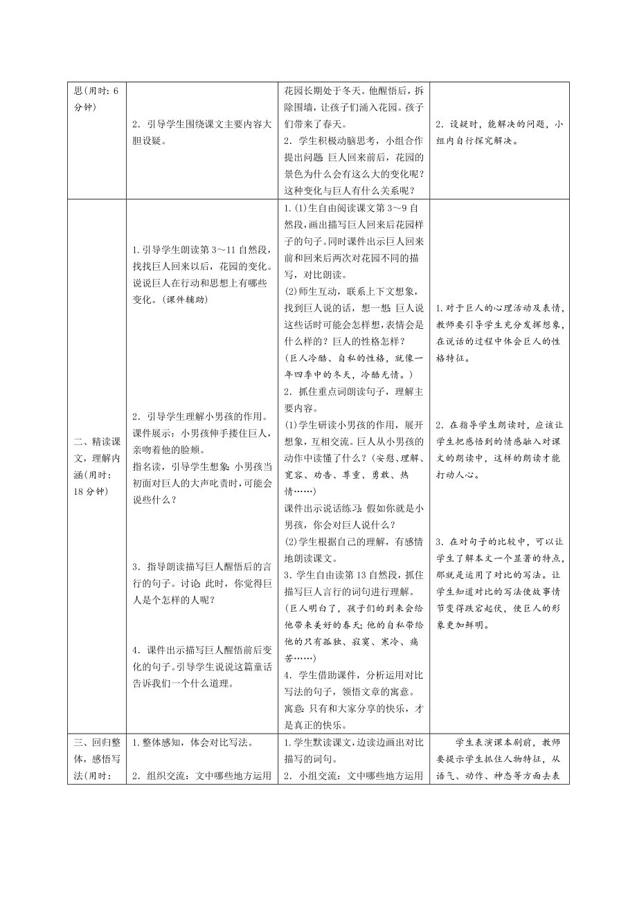 最新部编版小学语文四年级下册-26《巨人的花园》导学案设计.doc_第3页