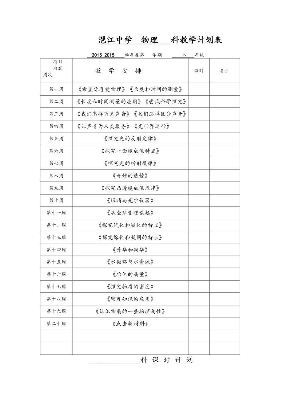 沪粤版八年级上册物理教案全册.doc_第1页