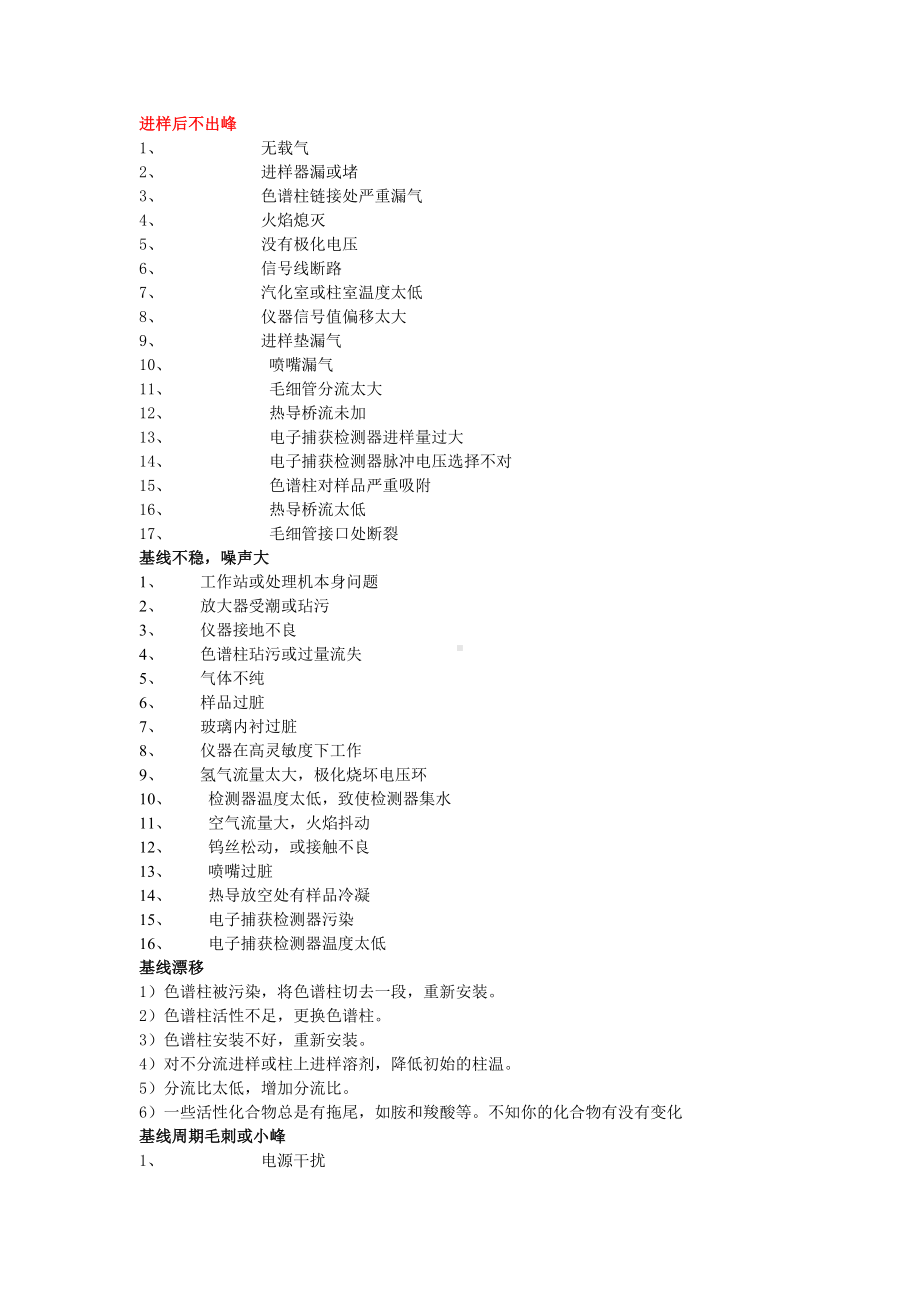 气相色谱峰的常见问题.docx_第1页