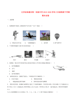 江苏省南通市八年级物理下学期期末试卷.doc