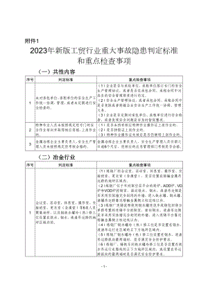 2023年新版企业用安全检查表《工贸行业重大事故隐患判定标准和重点检查事项检查表》《冶金企业重大事故隐患摸底表》.docx