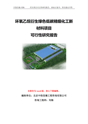 环氧乙烷衍生绿色低碳精细化工新材料项目可行性研究报告模板-立项备案.doc