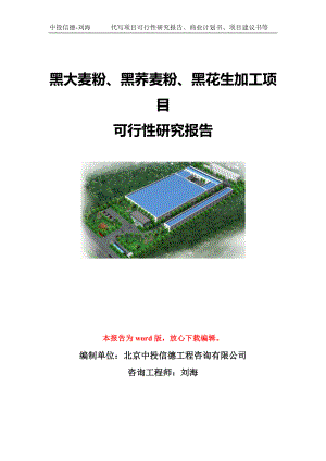 黑大麦粉、黑荞麦粉、黑花生加工项目可行性研究报告模板-立项备案.doc