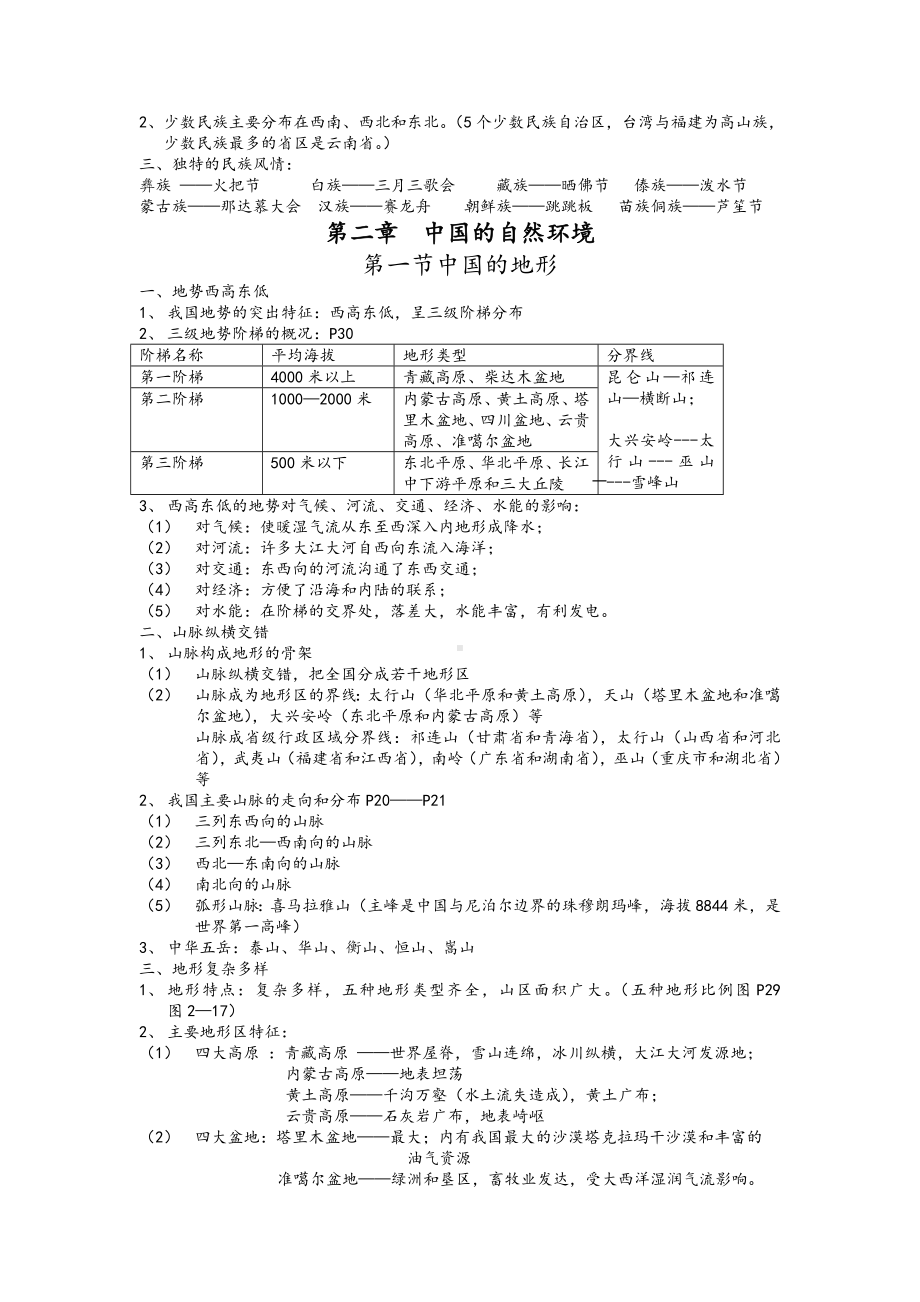 湘教版八年级地理上册(复习资料).doc_第2页