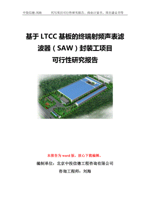 基于LTCC基板的终端射频声表滤波器（SAW）封装工项目可行性研究报告模板-立项备案.doc