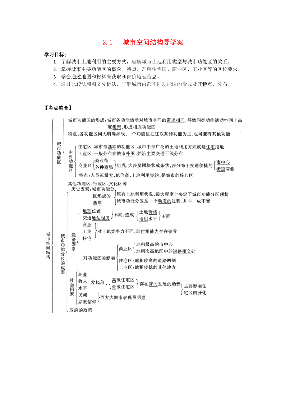 湘教版必修二-2.1-城市空间结构学案设计.doc_第1页