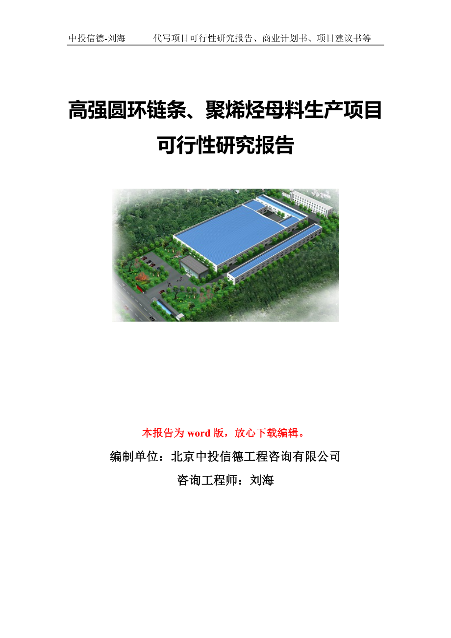 高强圆环链条、聚烯烃母料生产项目可行性研究报告模板-立项备案.doc_第1页