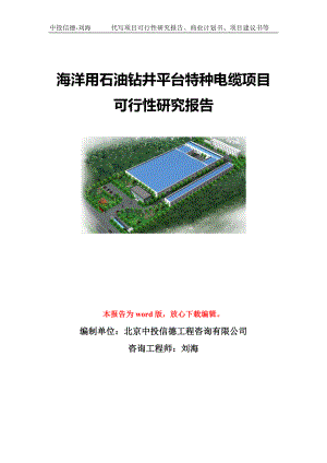 海洋用石油钻井平台特种电缆项目可行性研究报告模板-立项备案.doc