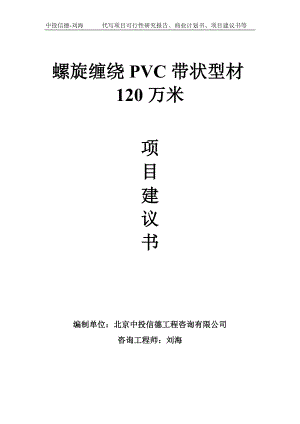 螺旋缠绕PVC带状型材120万米项目建议书写作模板.doc