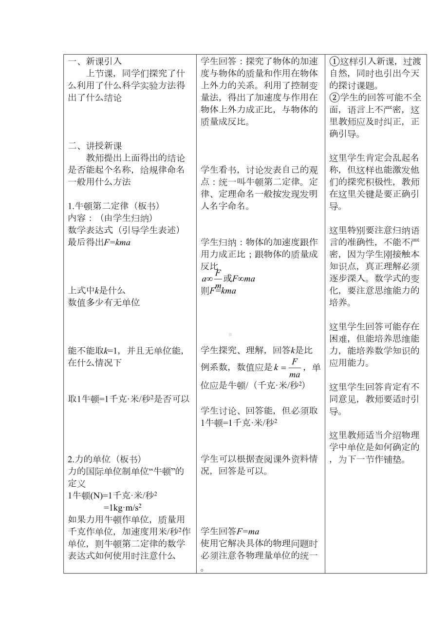 牛顿第二定律教案.docx_第3页